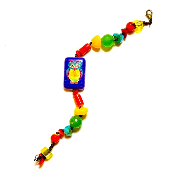 Handmade Owl of Promise Rainbow Bracelet - Picture 5 of 11